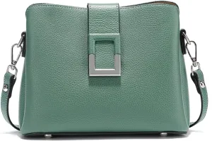 Multi-Compartment Leather Cross Body Bag For Women Shoulder, Bucket Purses with 2 Straps