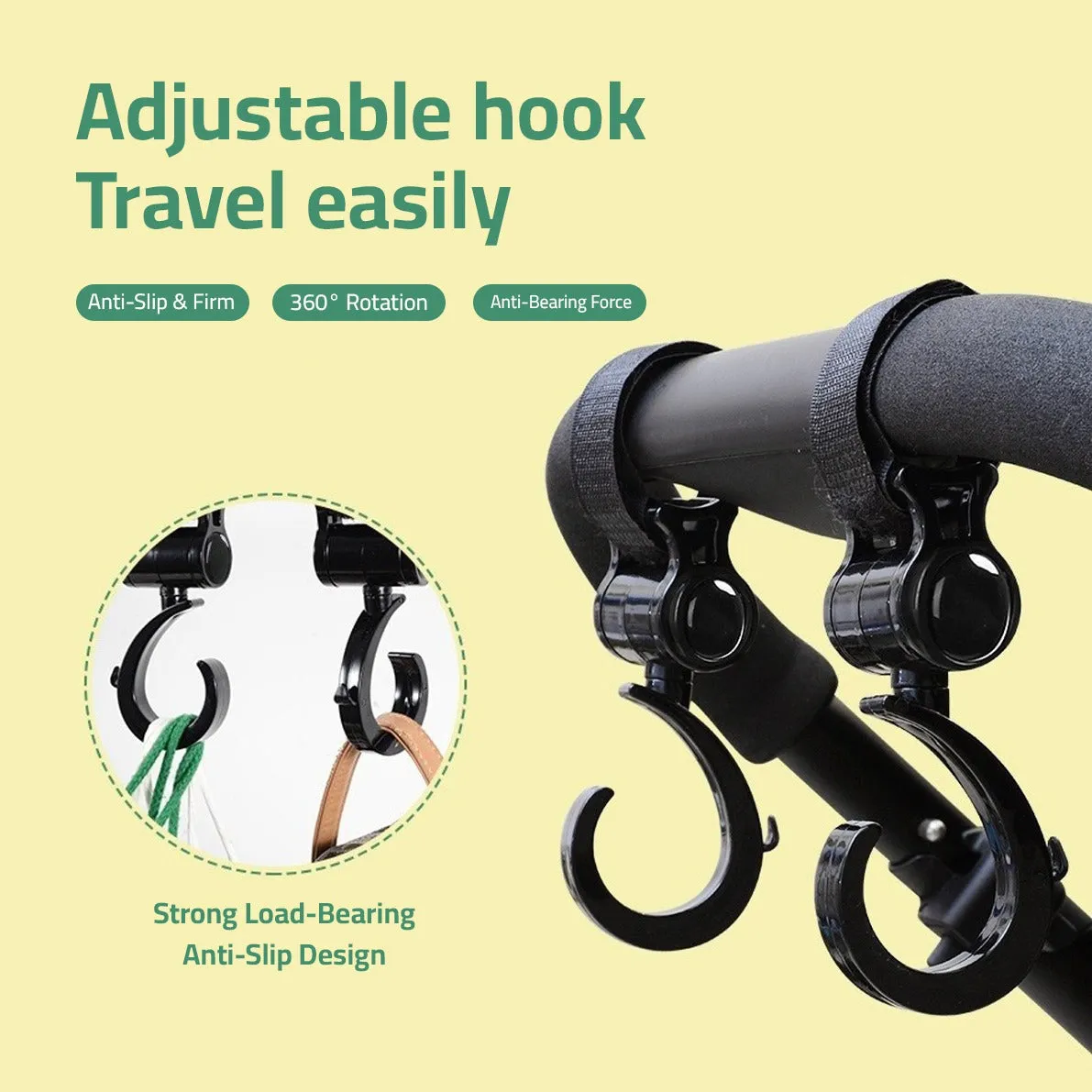 Multi-purpose Hanging Hooks, Baby Stroller Hook For Diaper Bags, Shopping Bags, Car Back Seat Hanger, Wheelchair Hooks