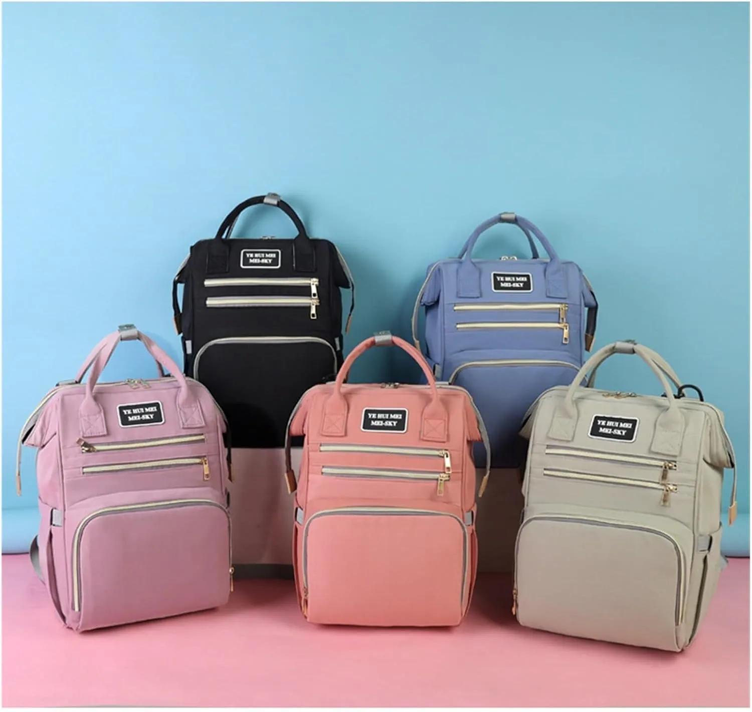 Multi Purpose Mother And Baby Bag, Fashionable Mother Bag, Women's Backpack, Casual Diaper Backpack(Blue)