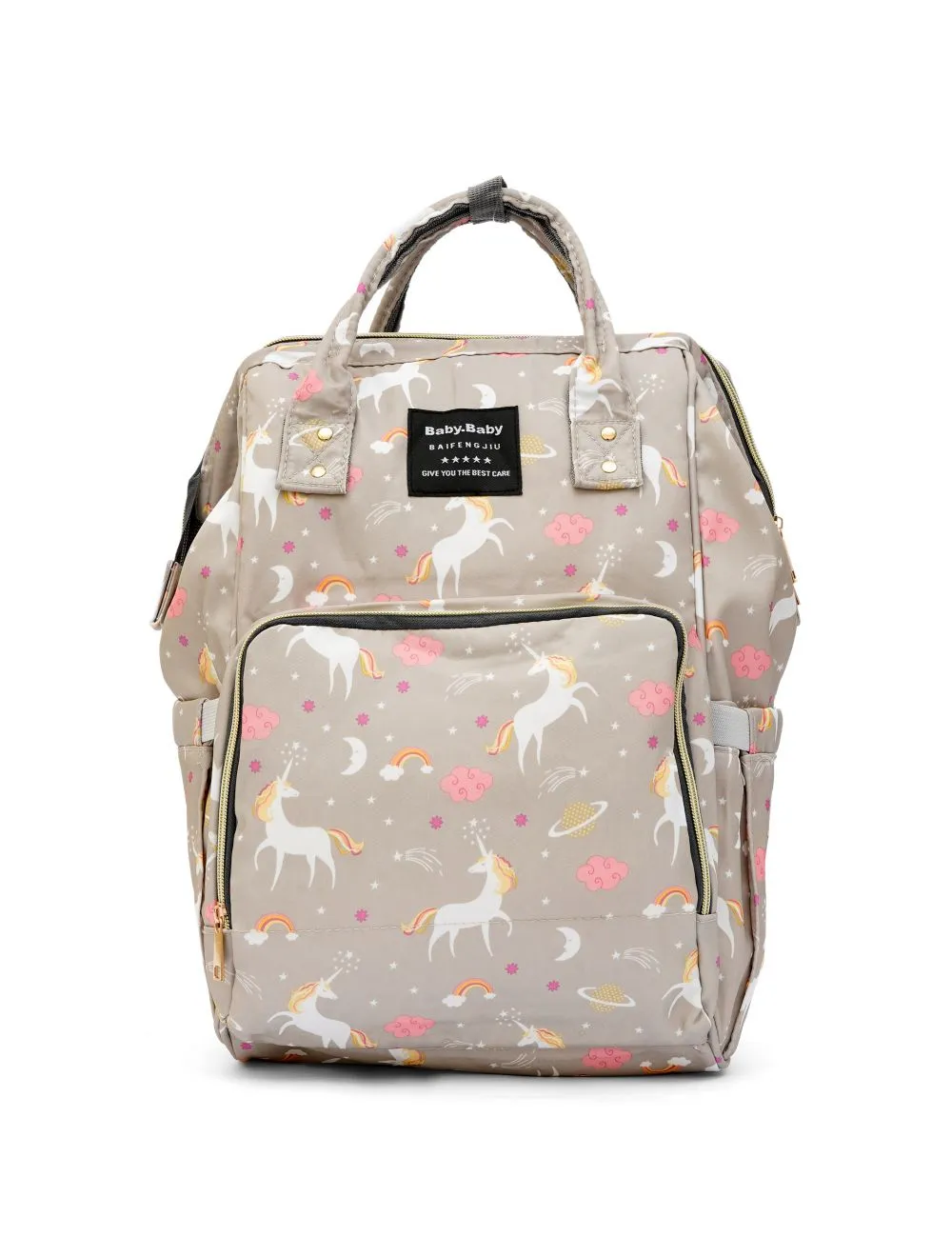 Multi Purpose Unicorn Organizer Backpack Diaper Bag - Off White