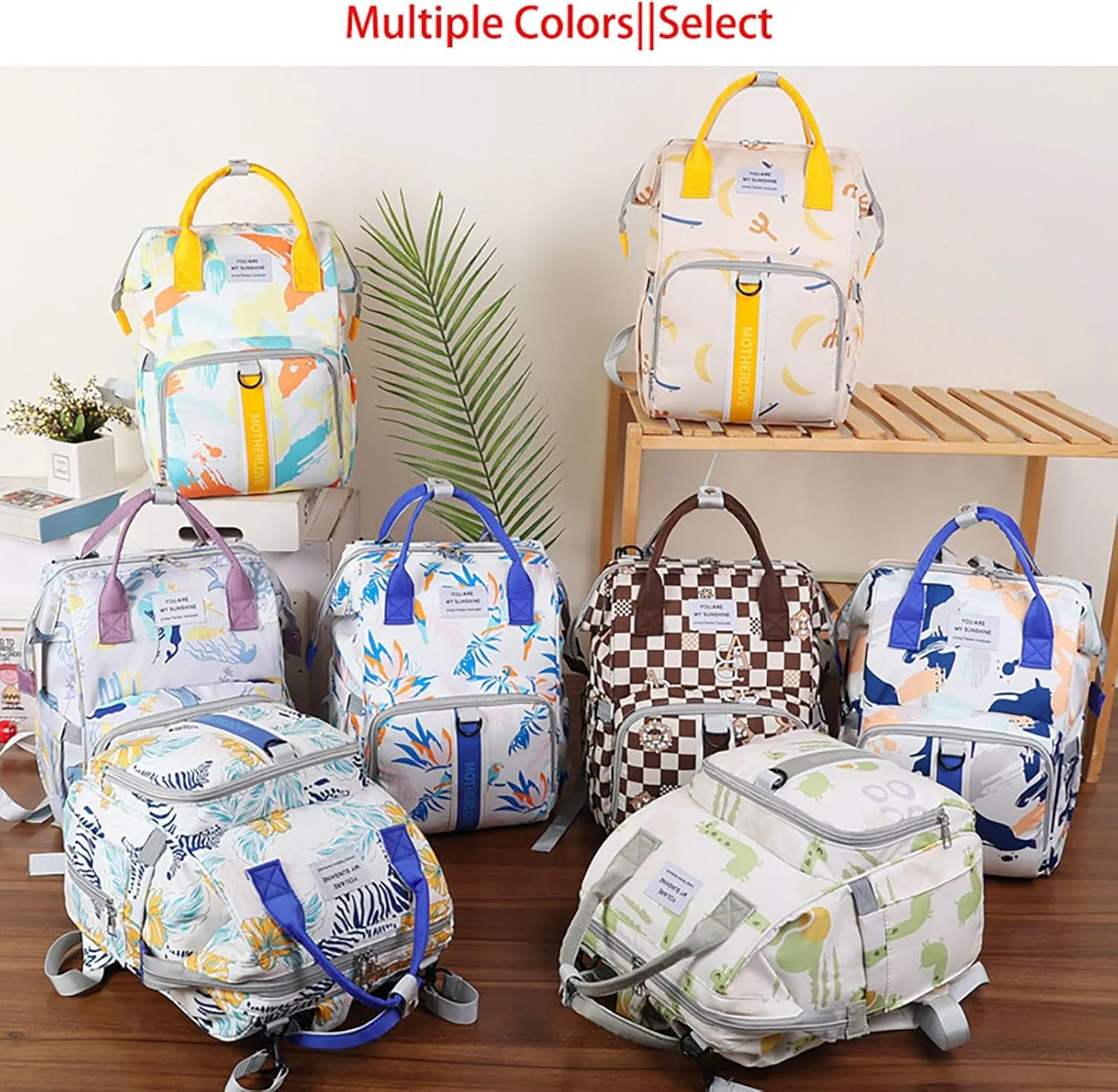 MultiFunction Baby Diaper Bag Backpack Anti Theft Travel Bag with Insulated Pockets Convenient Side Tissue Pocket (Brown Checkerboard)