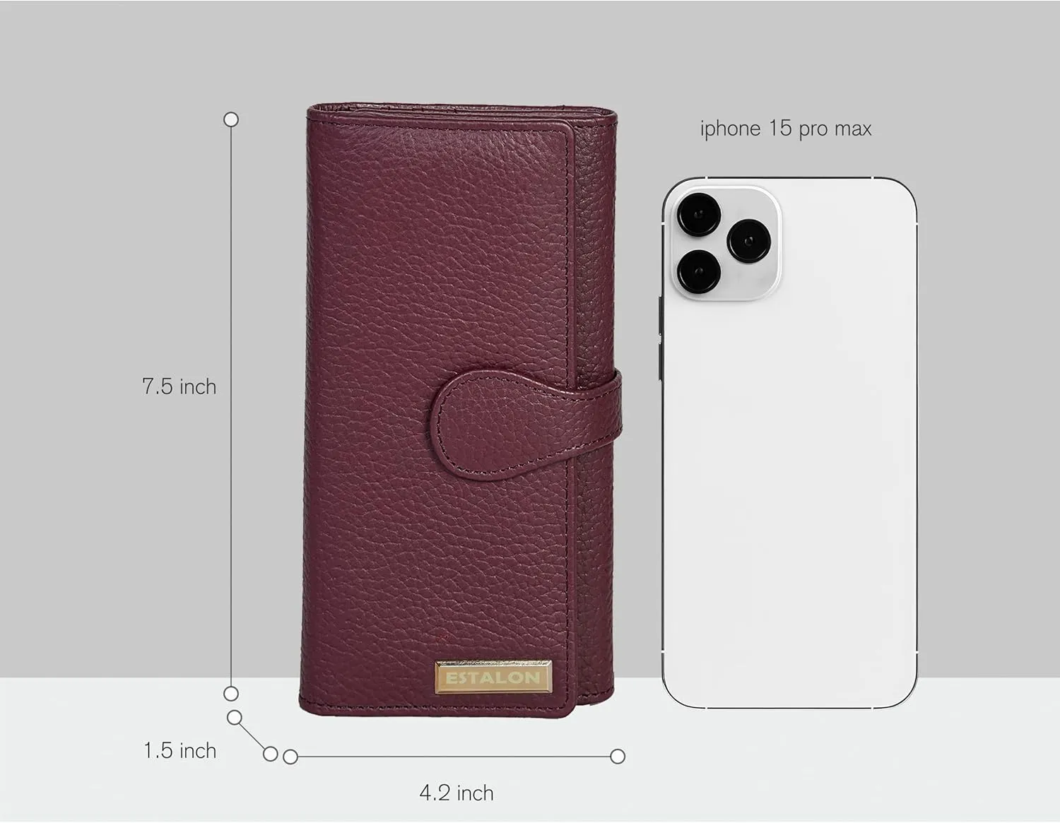Multiple Card Slots | Trendy Clutch | Purple Leather Ladies Wallet | RFID Blocked | 3 ID Windows | Chic