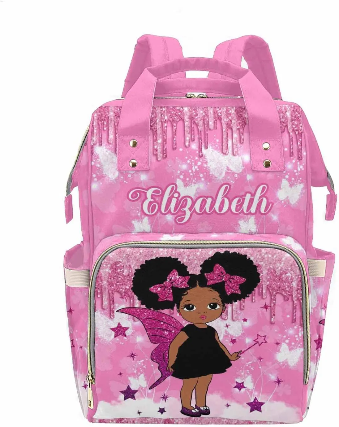 MyPupSocks Personalized Diaper Bag for Mom and Dad - Large Capacity Custom With Name, Multifunctional Daypack With Adjustable Shoulder Straps