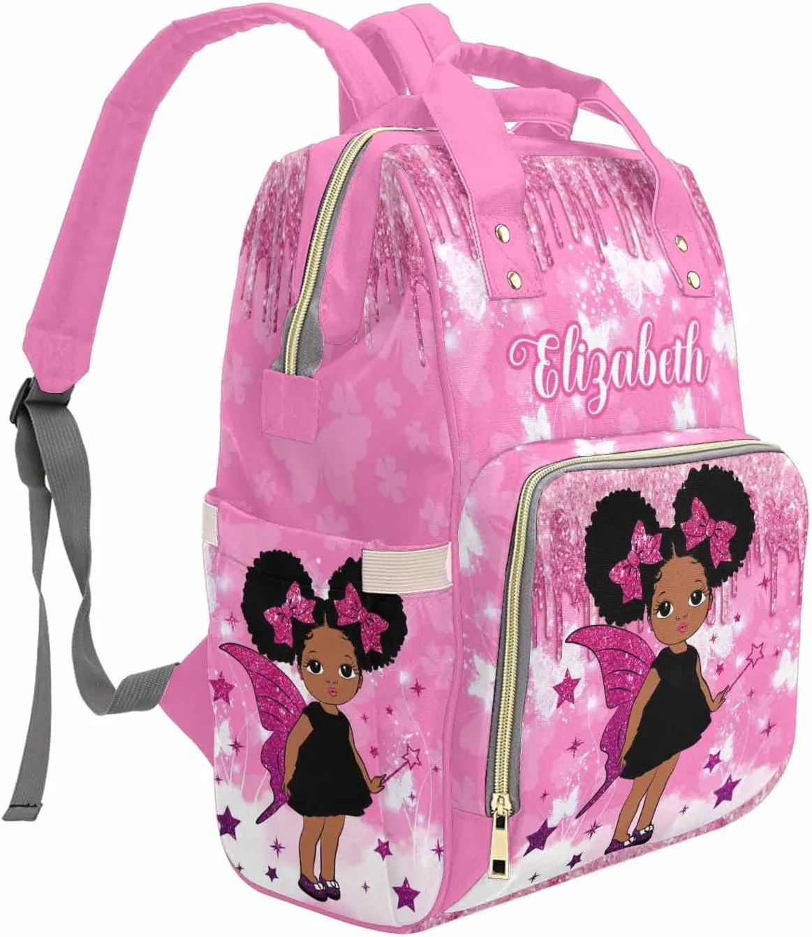 MyPupSocks Personalized Diaper Bag for Mom and Dad - Large Capacity Custom With Name, Multifunctional Daypack With Adjustable Shoulder Straps
