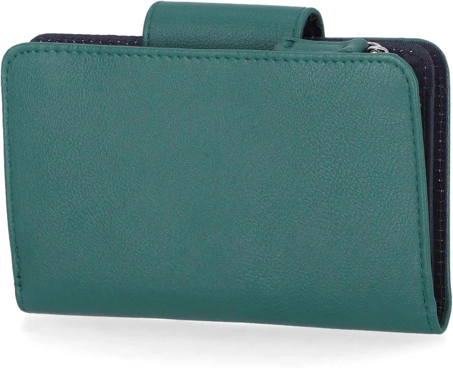 Nautica Womens, Close Reach Vegan Leather RFID Wallet, Small Credit Card Holder Purse with Zipper Coin Pocket and ID Window in Green Leaf