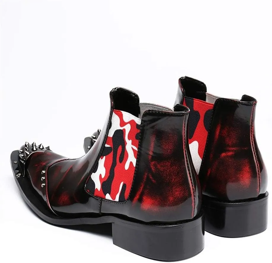 NEW Ankle Boots For Men Pointed Wing Tip Mens Chelsea Boots Office Show Club Business For Party Pure Leather The First Layer Of Cowhide Genuine Leather