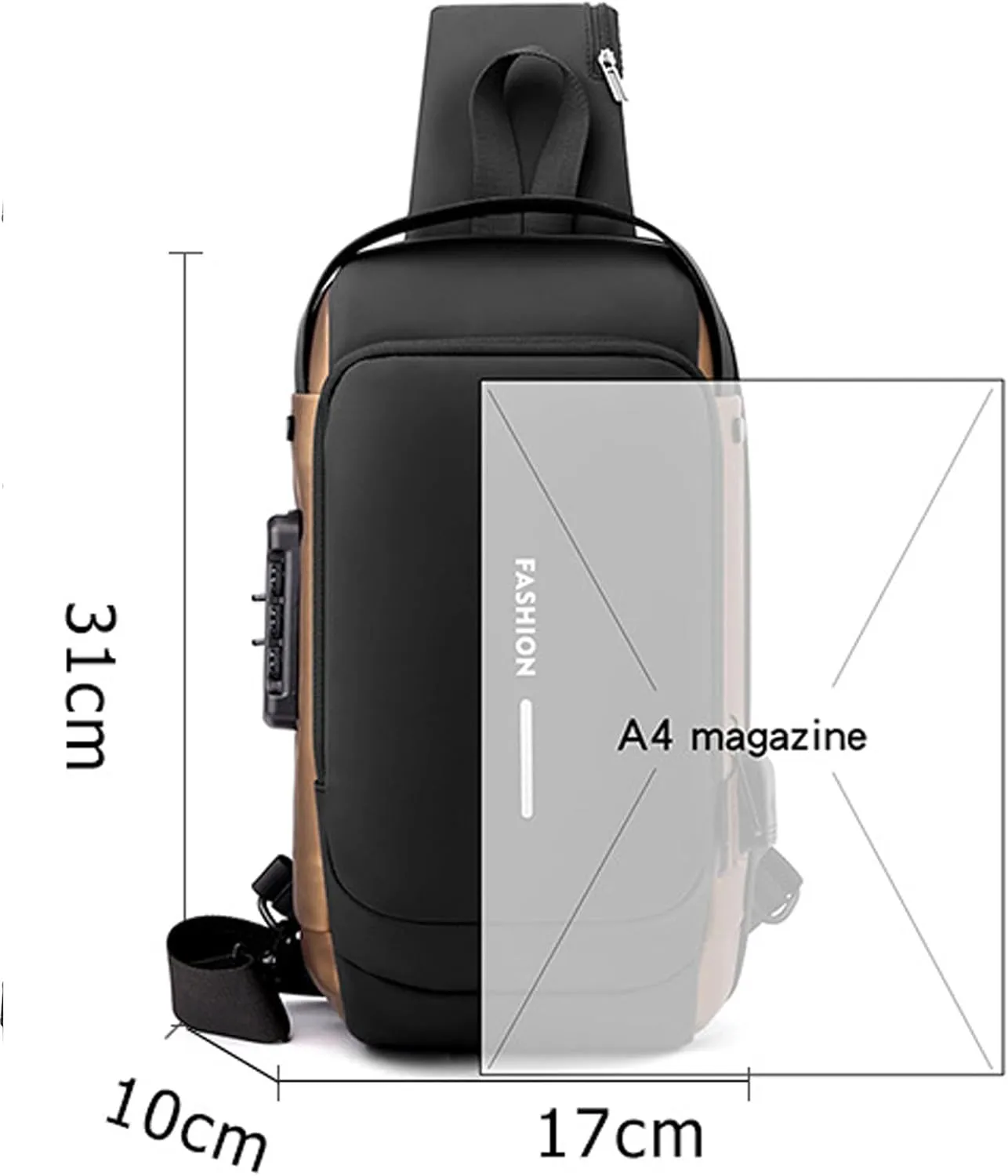 New Carbon Fiber Streamline Anti-Theft Sling Bag, Waterproof Shoulder Backpack, for Travel Gym Sports (Gray)