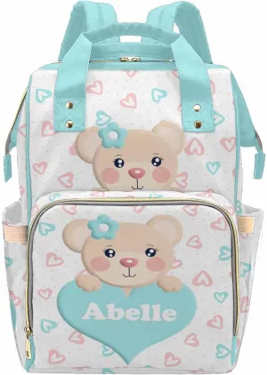 Newcos Personalized Cute Diaper Bag with Name, Customized Multifunction Mommy Nursing Daypack with Insulated Pocket for Holiday