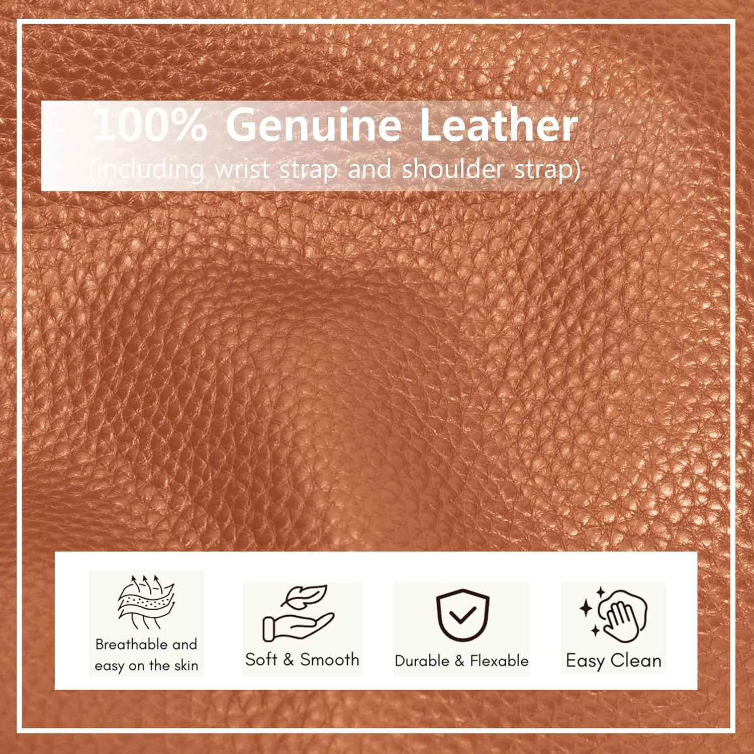 NGIL Women Genuine Leather Crossbody Wristlet, Women's Handbag, Chic Shoulder Bag Small Wristlet Wallet, Golden Accent Zipper