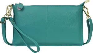 NGIL Women Genuine Leather Crossbody Wristlet, Women's Handbag, Chic Shoulder Bag Small Wristlet Wallet, Golden Accent Zipper