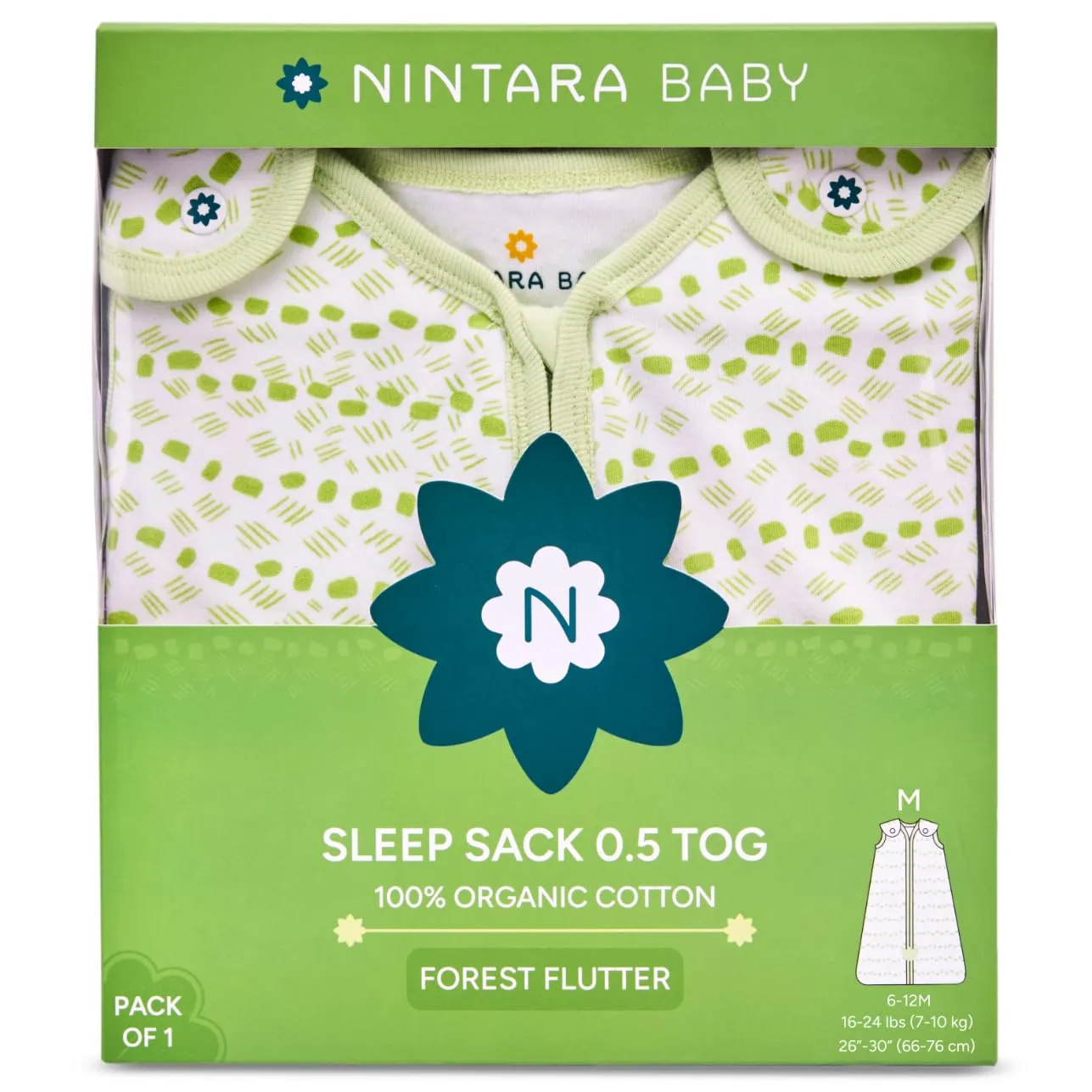 Nintara Baby 0.5 TOG Sleep Sack - Premium Organic Cotton, Lightweight Wearable Blanket for Newborns, Infants & Toddlers (0-24 Months), Unisex Baby Sleeping Bag, Gifts for Babies