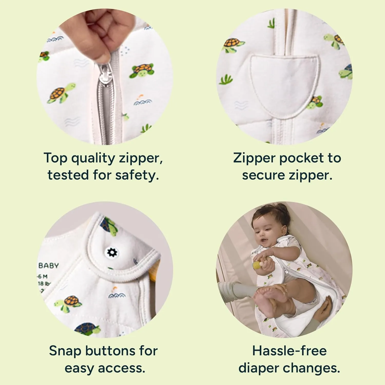 Nintara Baby 1.5 TOG Sleep Sack - Premium Organic Cotton, Soft, Breathable, Wearable Blanket for Newborns, Infants & Toddlers (0-24 Months), Unisex Baby Sleeping Bag, Gifts for Babies