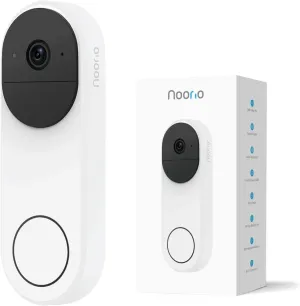 Noorio 3K Doorbell Camera Wireless No Subscription, 3K Video Doorbell, 16GB Local Storage, Work with Alexa, Motion and Chime, Two-Way Talk, Battery Powered (Charge 2 Hours Before Use) D110 Camera