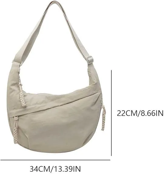 Nylon Crescent Crossbody Bag for Women Luna Bag Dumpling Bag Hobo Bag Moon Shoulder Bag