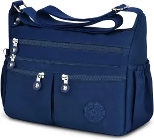 Nylon Crossbody Bags for Women Waterproof Lightweight Large Travel Purses Multi-Pocket Pocketbooks Shoulder Bag