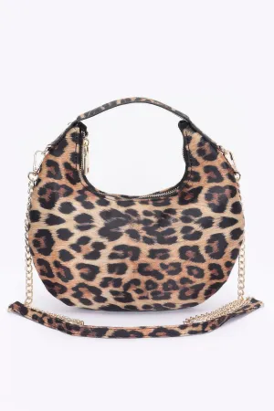 Nylon Leopard Hobo Bag