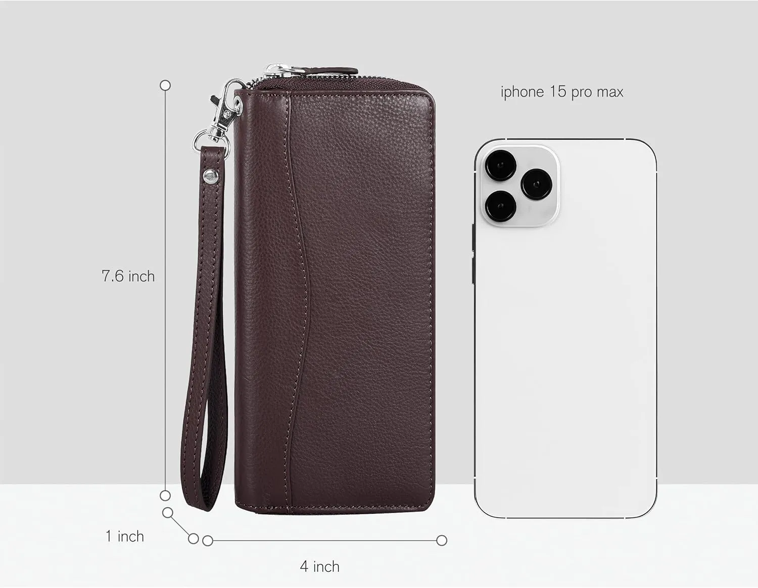 Oak Leathers Ladies Wallet for Women - RFID Womens Wallet Clutch with 8 Credit Card Holder, Coin Pocket, Gift for Women’s Brown Purse