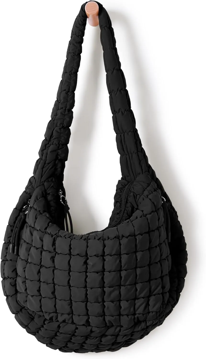 ODODOS Quilted Carryall Tote Bag for Women Crossbody Large Hobo Lightweight Padding Shoulder Bag