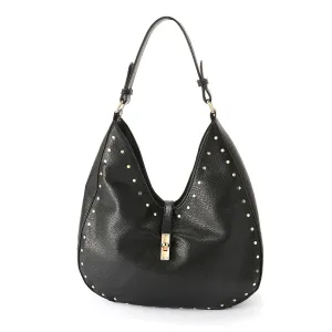 Olivia Pebbled Hobo Black