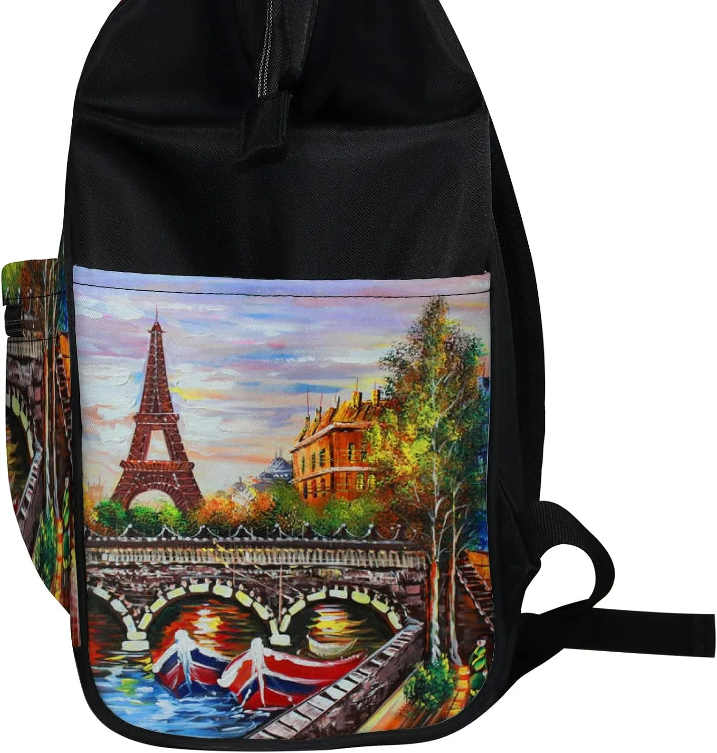 Orange Beautiful Eiffel Tower City View Diaper Bag Backpack, waterproof backpack Baby Nappy Changing Bags Laptop Backpack for Travel, Large Capacity, Durable and Stylish for Woman and Men.