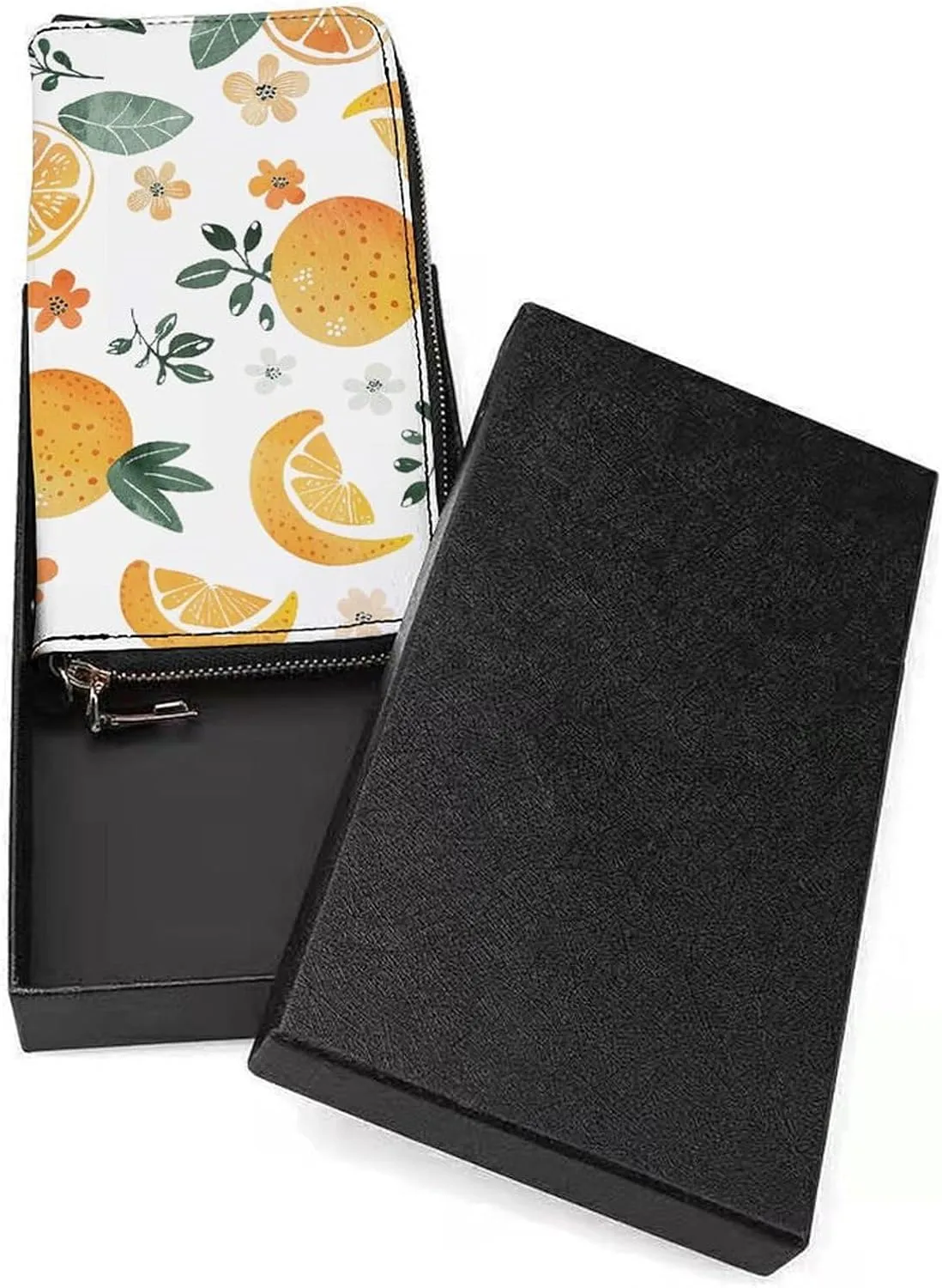 Oranges And Lemons Wristlet Long Wallet Womens Purse Zip Clutch Large Capacity Leather Purse Credit Coin Purse