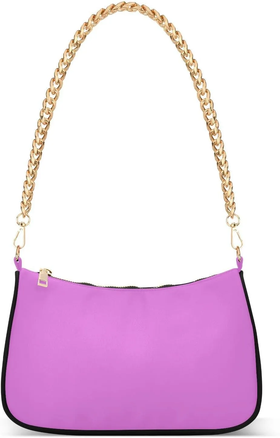 Orchid Shoulder Tote Purse, Clutch Purse with Strap, Polyester & Aluminum Alloy Material, 7.1x11x2.8in