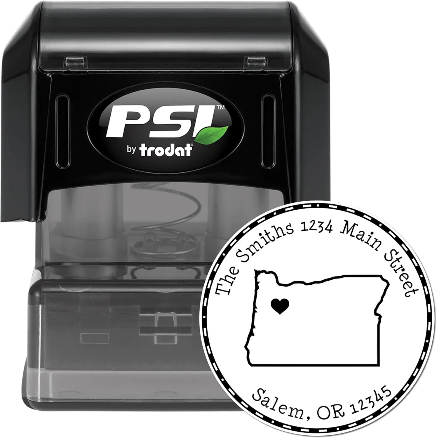 Oregon State Pre-Inked Round Address Stamp for Kids Lunch Bags & School Items, Personalized Custom Pre-Inked Stamp for Wedding Invitations, Family Name Stamps, 1-5/8 Inch Diameter