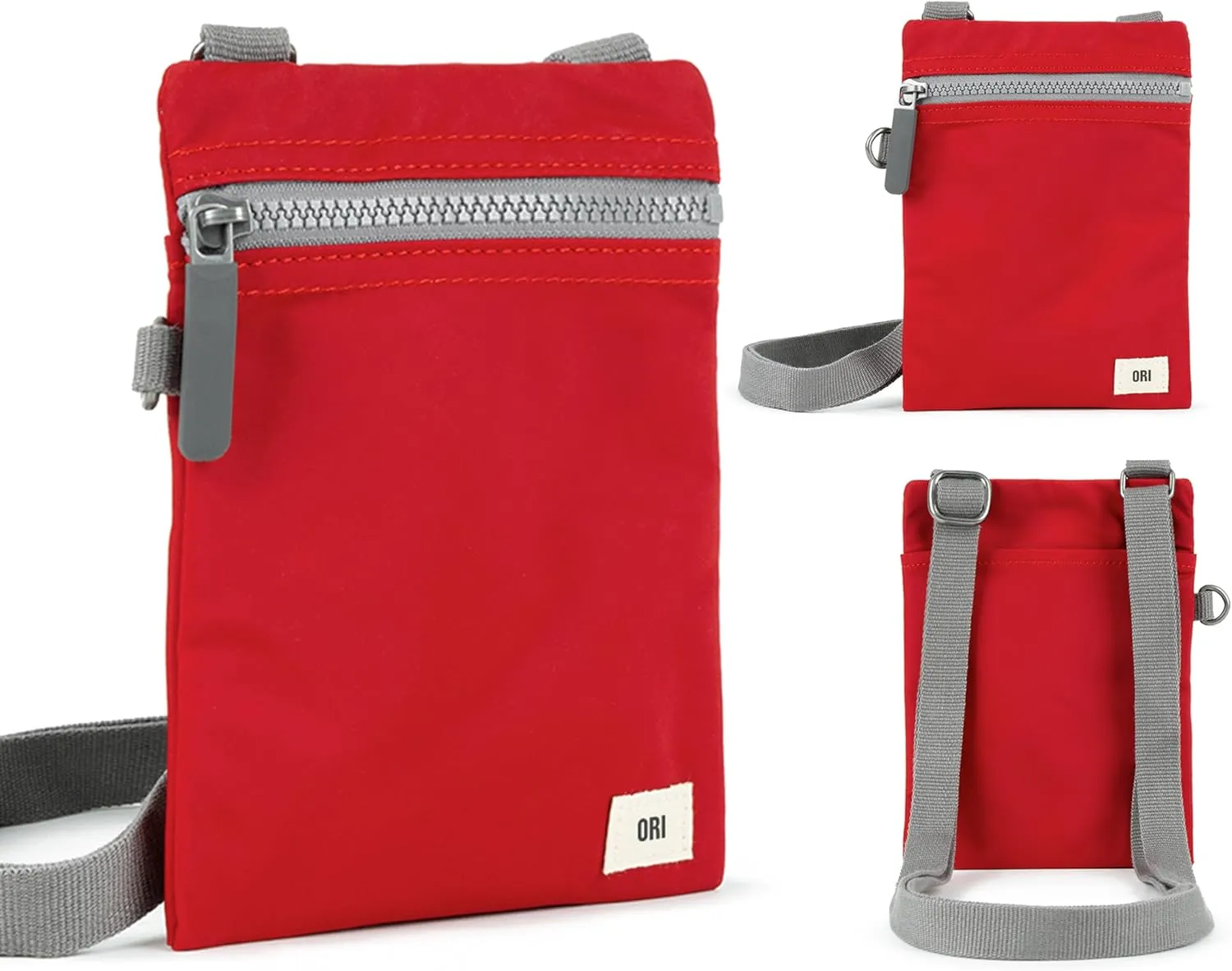 ORI LONDON Small Crossbody Bag - Chunky Zip, Adjustable Strap, & Multi Pockets for Mobile Phones, Cards & More - Chelsea