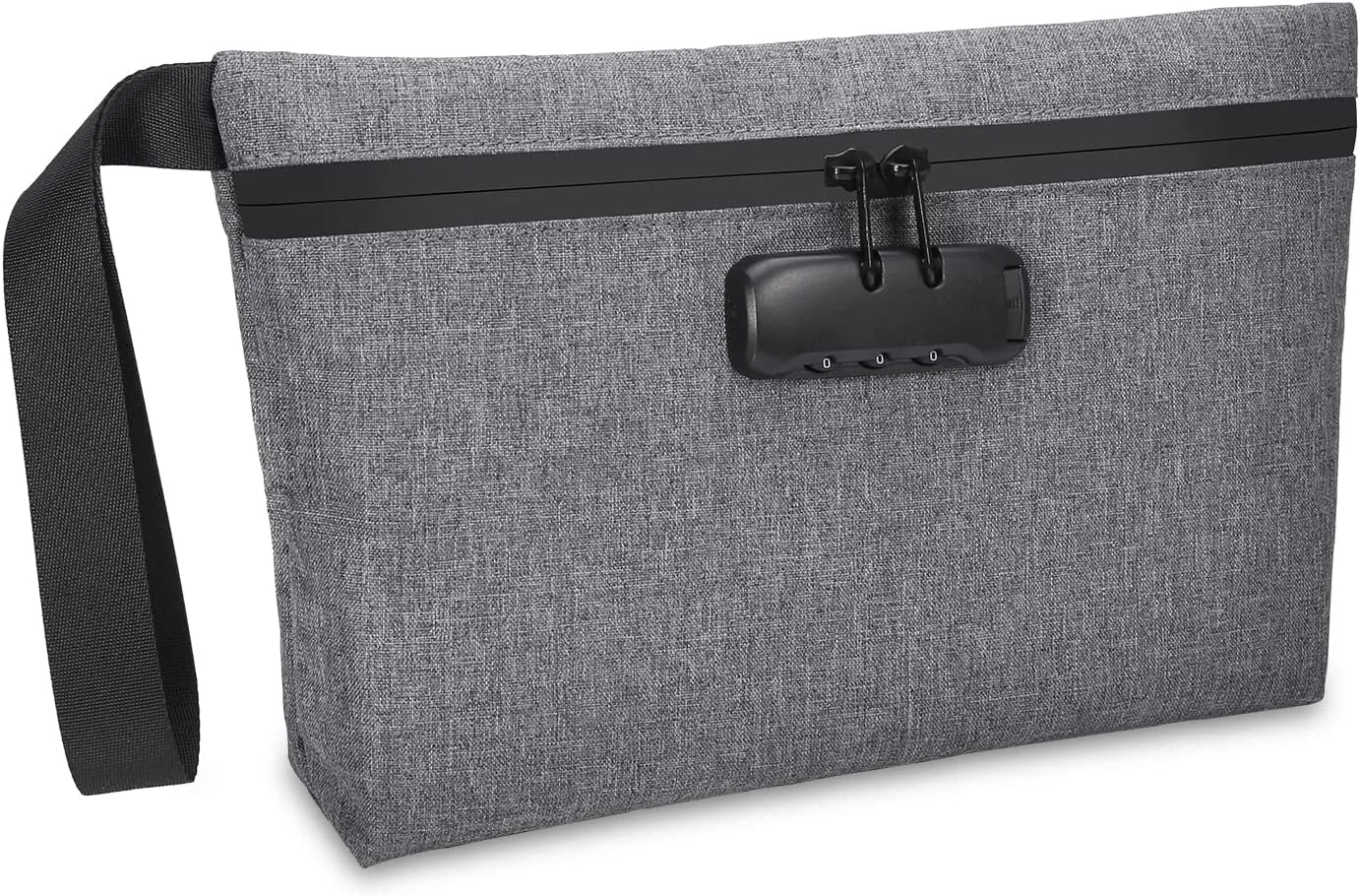 ORIA Lockable Money Bag - Waterproof, Zipper Closure, Gray - Holds Cash, Phone, Keys, Cards, Small Tools