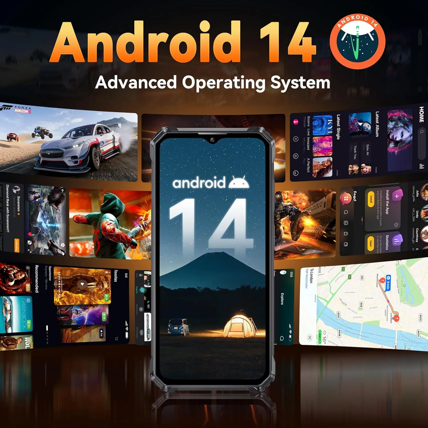 OUKITEL G1 Rugged Smartphone Unlocked - 24 256GB/1TB Android 14 Rugged Cellphones, 6.52”HD Display 10600mAh Battery 48MP Rear Camera IP68/IP69K Waterproof Phone, Dual Sim/NFC/Fingerprint 2025