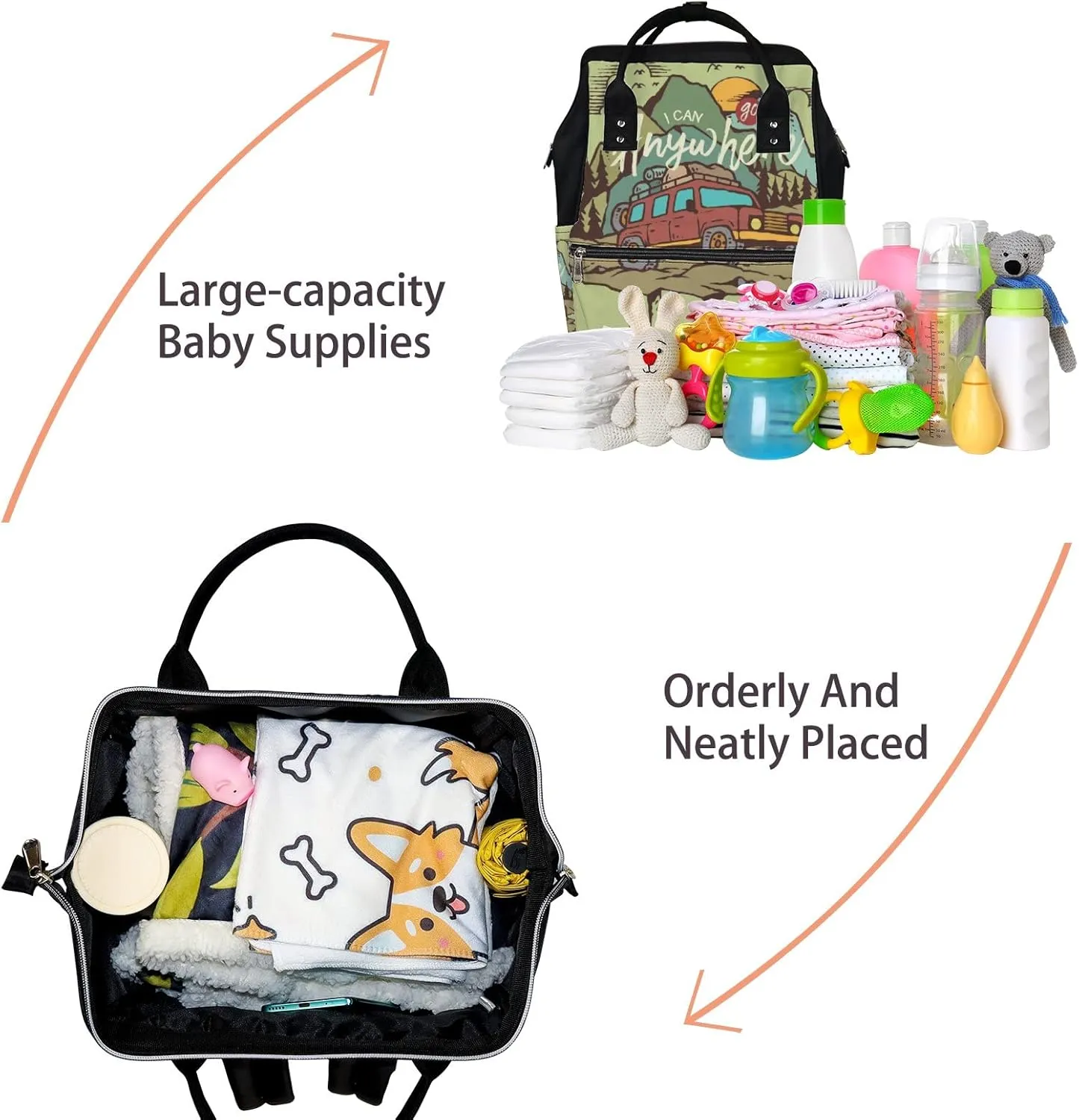Outdoor Adventure Car Diaper Bag Backpack Waterproof Backpack Baby Nappy Changing Bag for Travel Large Capacity Durable and Stylish for Woman