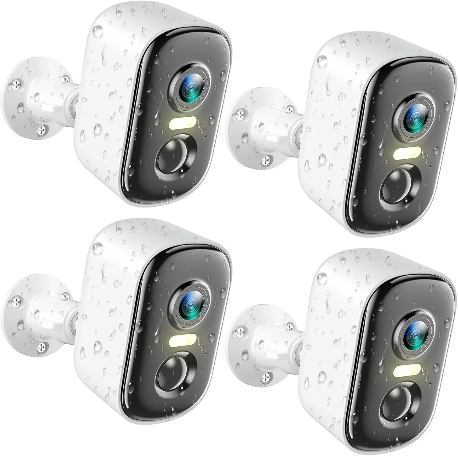 Outdoor Security Camera Wireless, 2K Battery Powered WiFi Cameras for Home Security with AI Motion Detection, Color Night Vision, Siren Alarm, 2-Way Talk, IP66 Waterproof, Cloud/SD Storage (4 Pack)