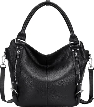 Over Earth Genuine Leather Handbags for Women Hobo Shoulder Bags Ladies Tote Bag
