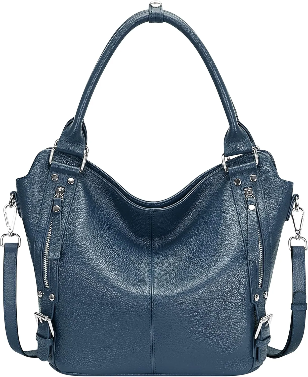 Over Earth Genuine Leather Handbags for Women Hobo Shoulder Bags Ladies Tote Bag