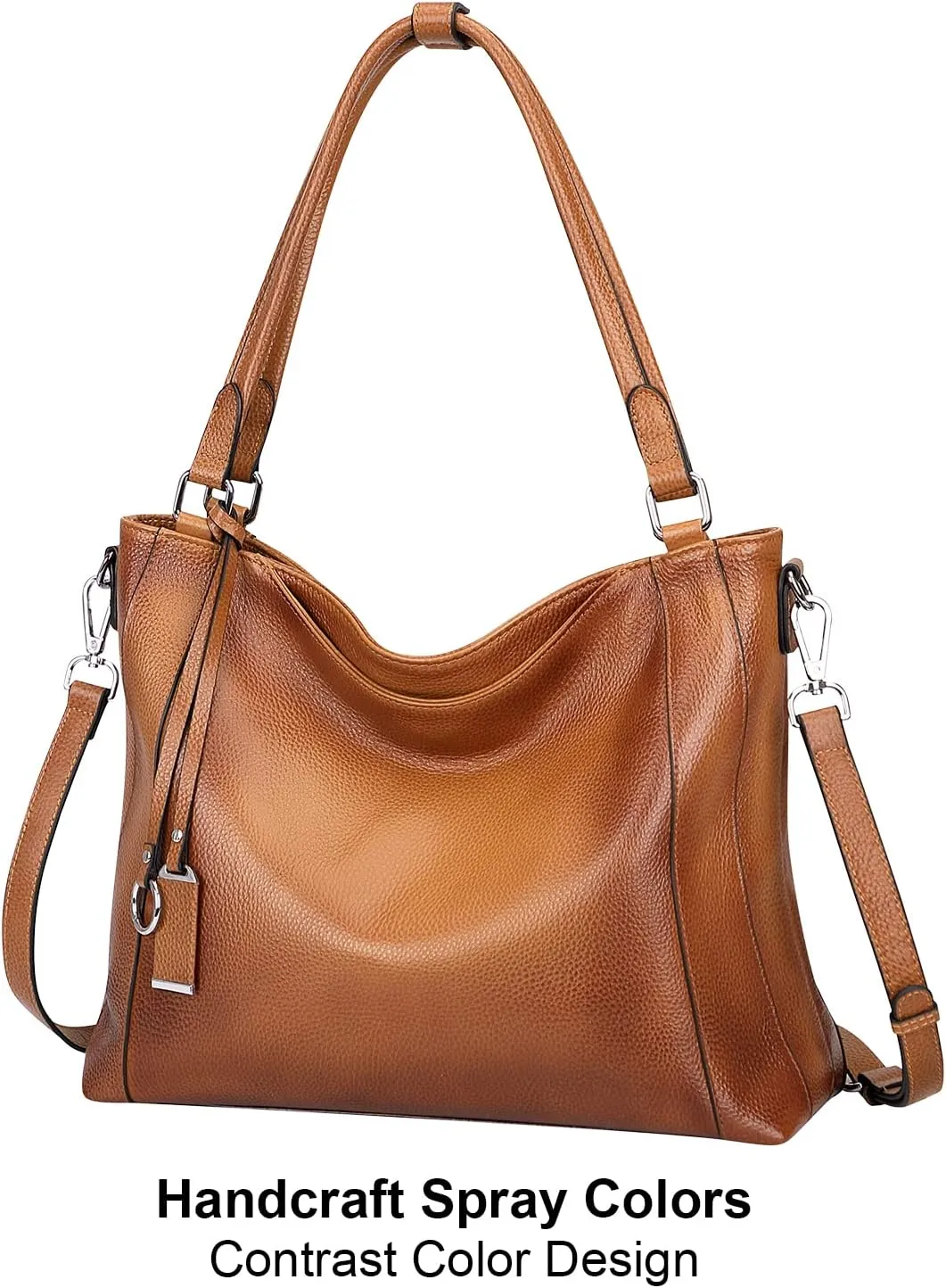 Over Earth Genuine Leather Purses for Women Casual Hobo Shoulder Handbags Large Crossbody Bags