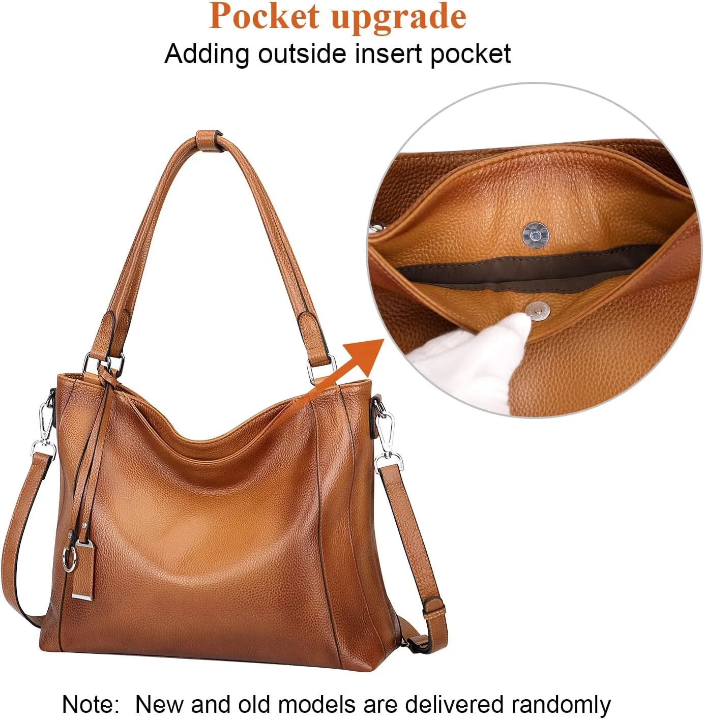 Over Earth Genuine Leather Purses for Women Casual Hobo Shoulder Handbags Large Crossbody Bags