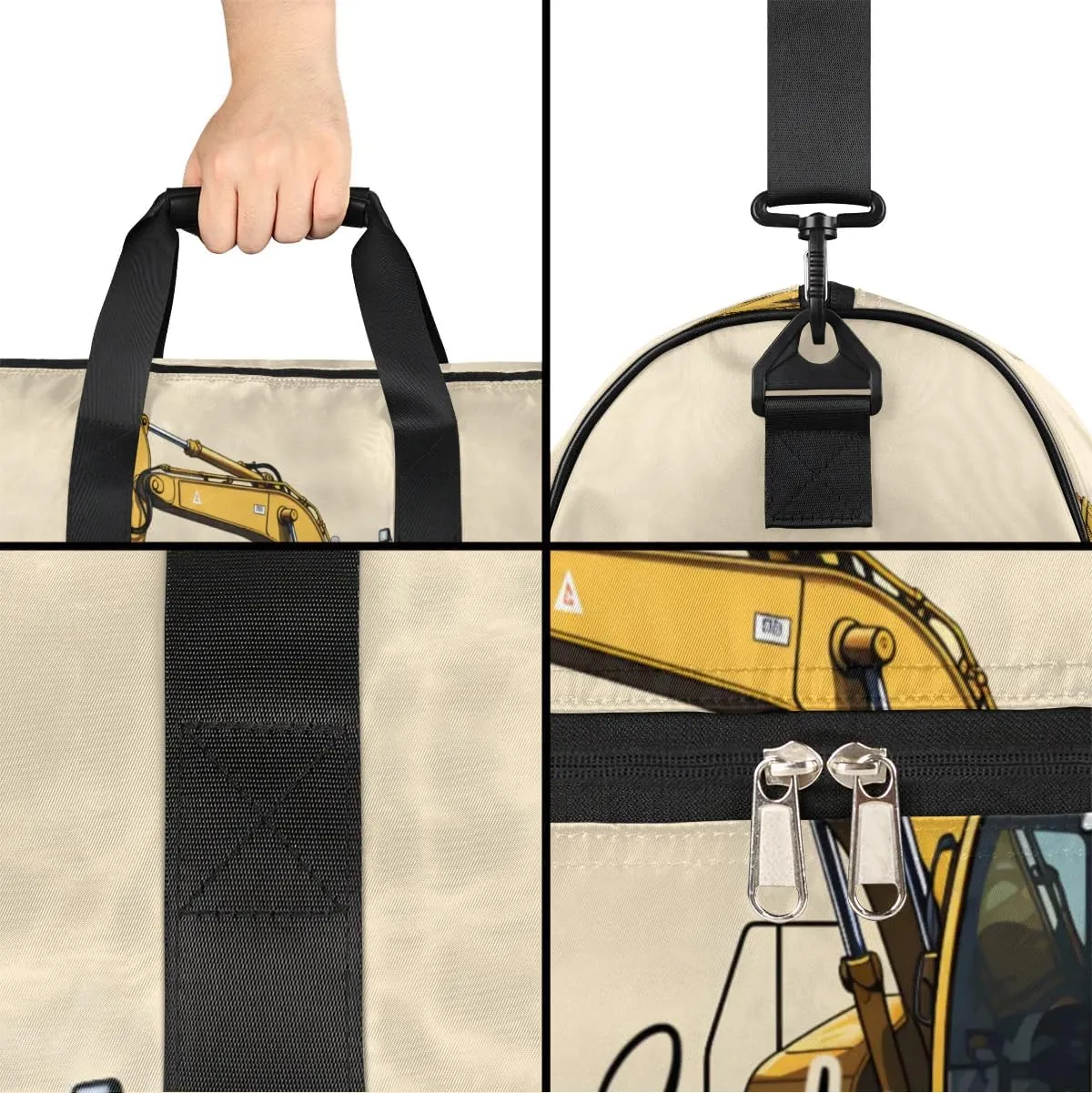 Overnight Bag for Adults Custom Large Duffel Bags Travel Bag Men Women Gym Bag for Training Soccer Swim Yoga Travel Excavator Travel Duffel Bag