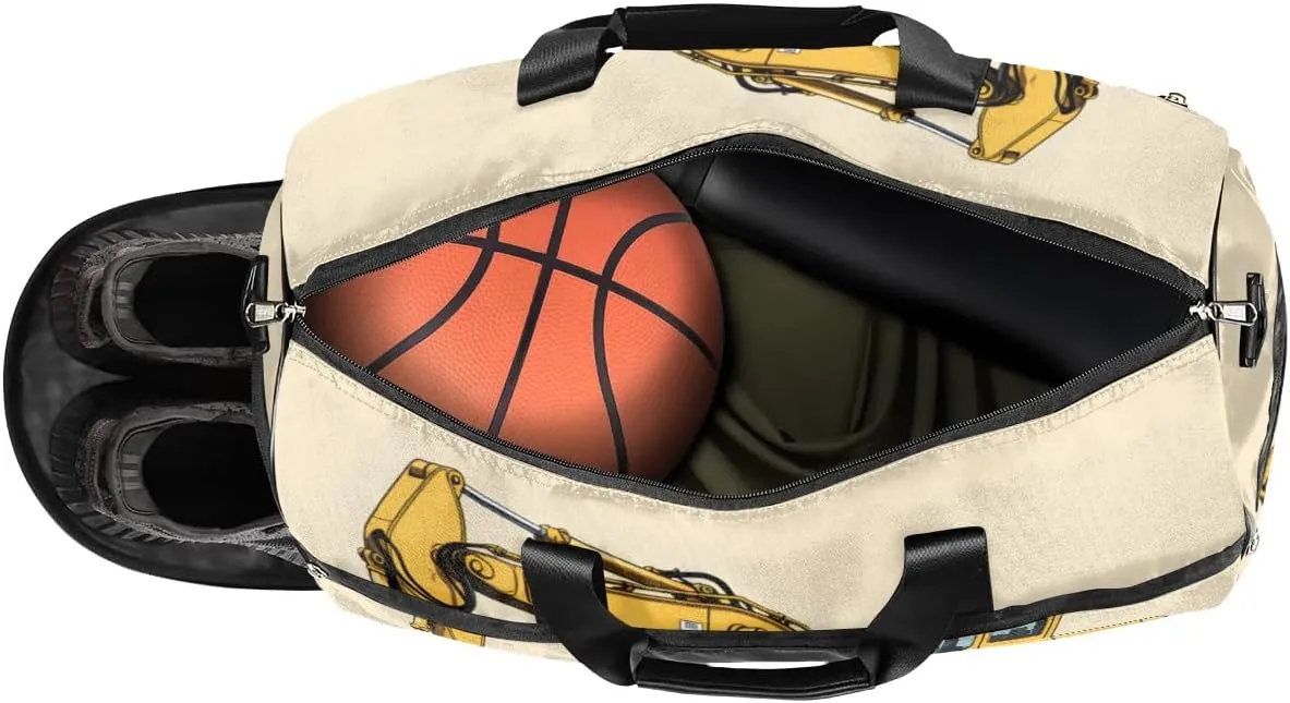 Overnight Bag for Adults Custom Large Duffel Bags Travel Bag Men Women Gym Bag for Training Soccer Swim Yoga Travel Excavator Travel Duffel Bag
