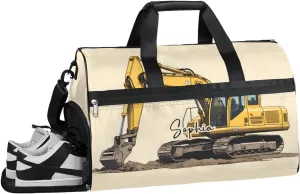 Overnight Bag for Adults Custom Large Duffel Bags Travel Bag Men Women Gym Bag for Training Soccer Swim Yoga Travel Excavator Travel Duffel Bag