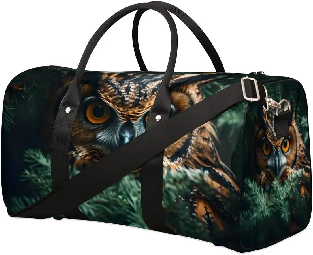 Owl in the Bush Travel Duffel bag for Men Women Weekender Overnight Bag Gym Bag Carry On Luggage Bags for Yoga Workout Sports