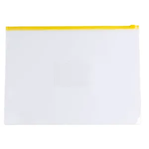 Pack of 12 A4 Clear Zippy Bags with Yellow Zip