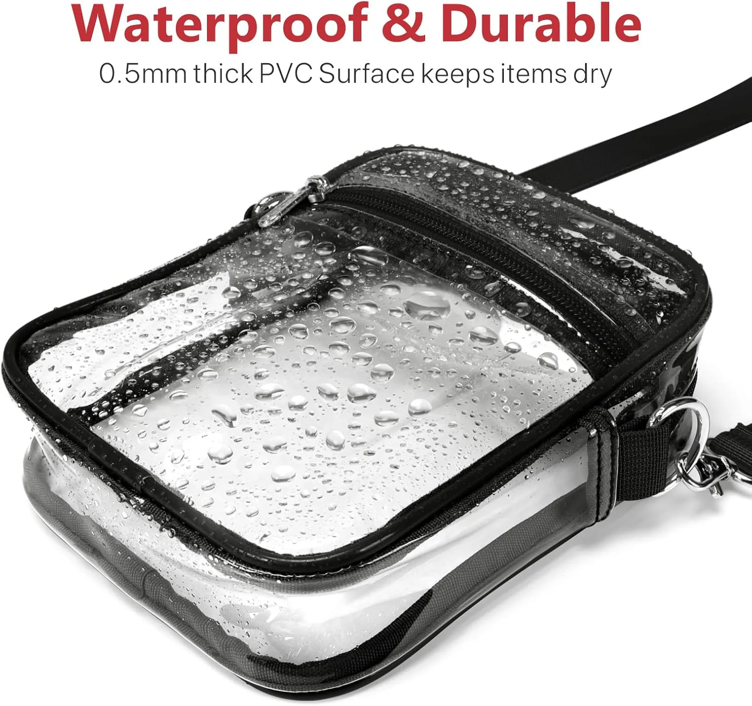 PACKISM Clear Bag for Stadium Events - Clear Purses for Women Stadium Crossbody Messenger Bag for Concerts Sporting Events