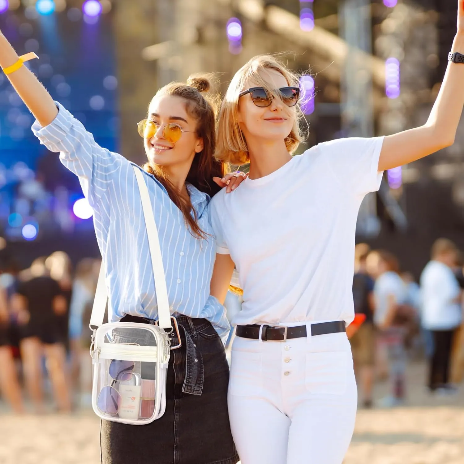 PACKISM Clear Bag for Stadium Events - Clear Purses for Women Stadium Crossbody Messenger Bag for Concerts Sporting Events