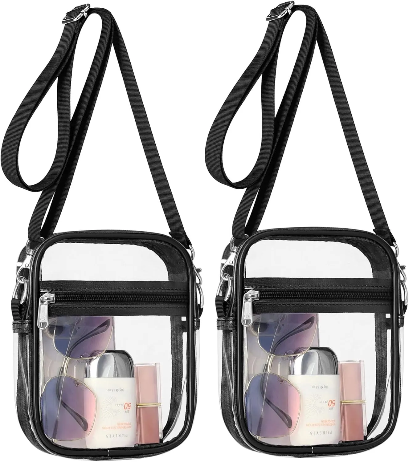 PACKISM Clear Bag for Stadium Events - Clear Purses for Women Stadium Crossbody Messenger Bag for Concerts Sporting Events