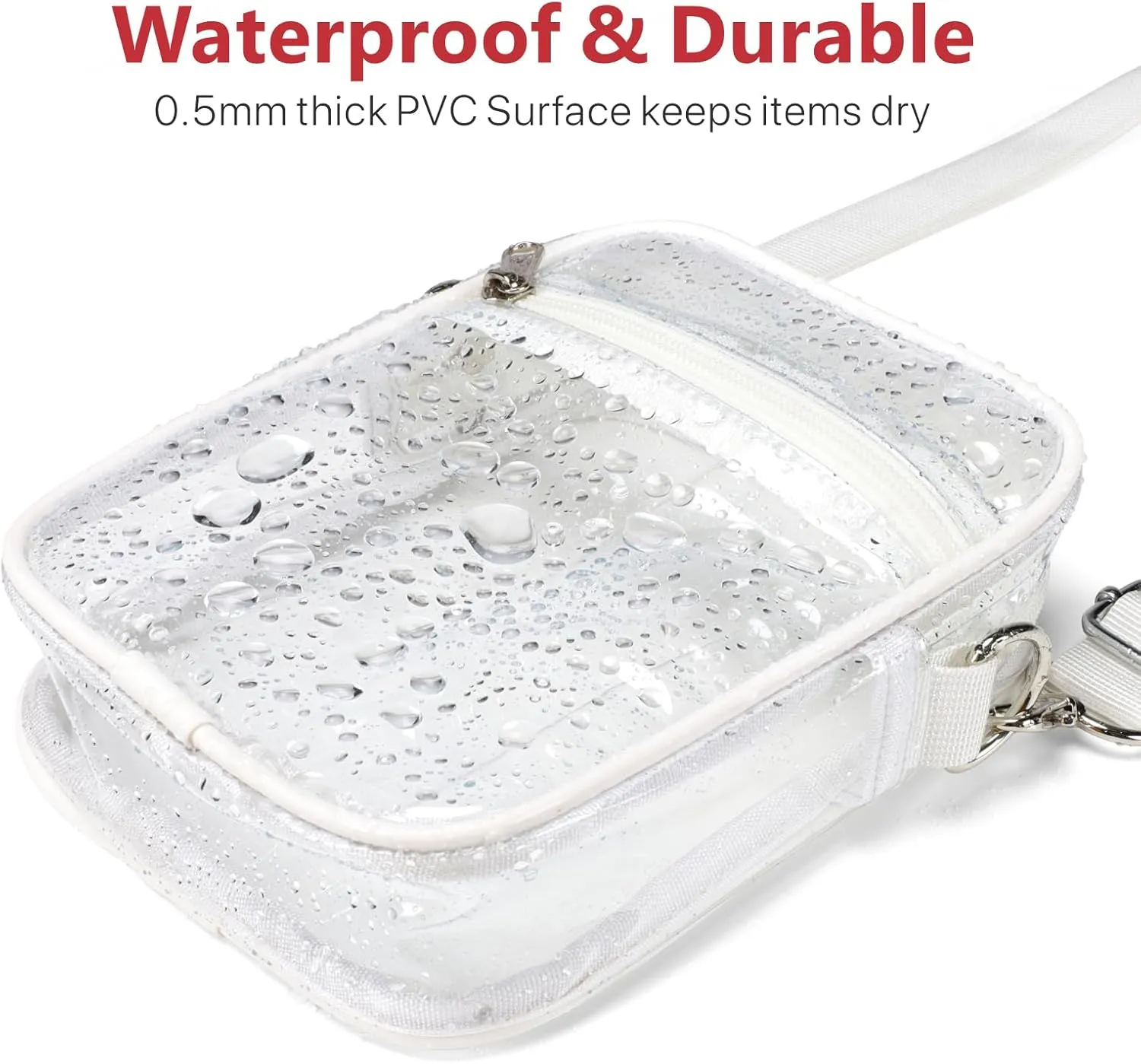PACKISM Clear Bag for Stadium Events - Clear Purses for Women Stadium Crossbody Messenger Bag for Concerts Sporting Events