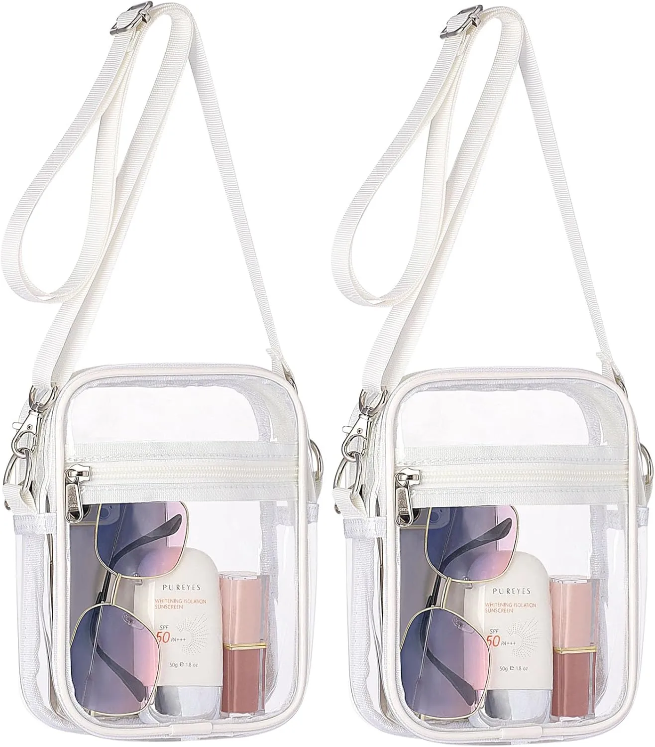 PACKISM Clear Bag for Stadium Events - Clear Purses for Women Stadium Crossbody Messenger Bag for Concerts Sporting Events