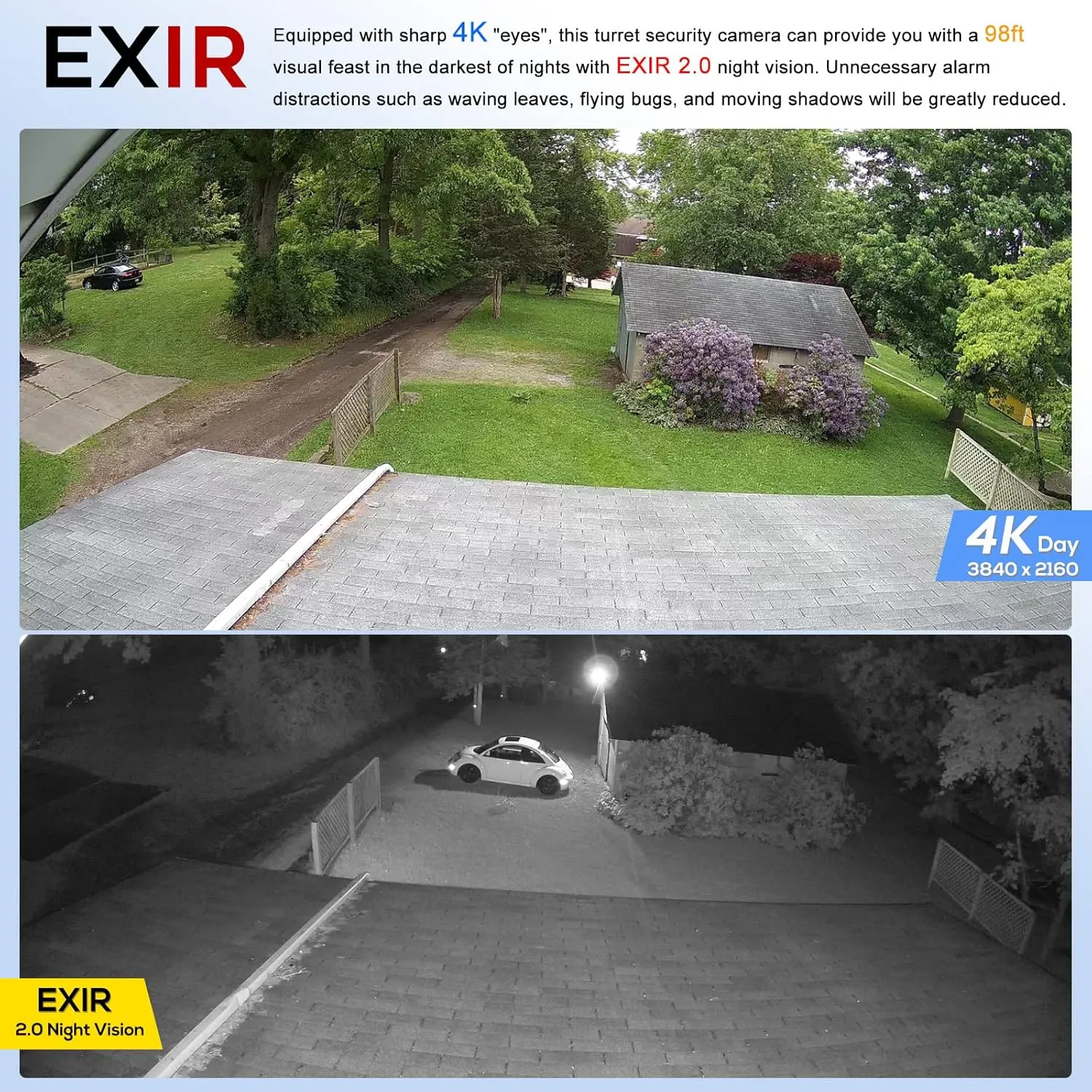 PANOEAGLE 4K PoE Security Camera, Compatible for Hikvision Outdoor 8MP Turret IP Camera with Human/Vehicle Detection,Built-in Mic,2.8mm Lens Wide Angle,98ft EXIR Night Vision, IP67 Waterproof(PG2385I)