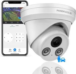 PANOEAGLE 4K PoE Security Camera, Compatible for Hikvision Outdoor 8MP Turret IP Camera with Human/Vehicle Detection,Built-in Mic,2.8mm Lens Wide Angle,98ft EXIR Night Vision, IP67 Waterproof(PG2385I)