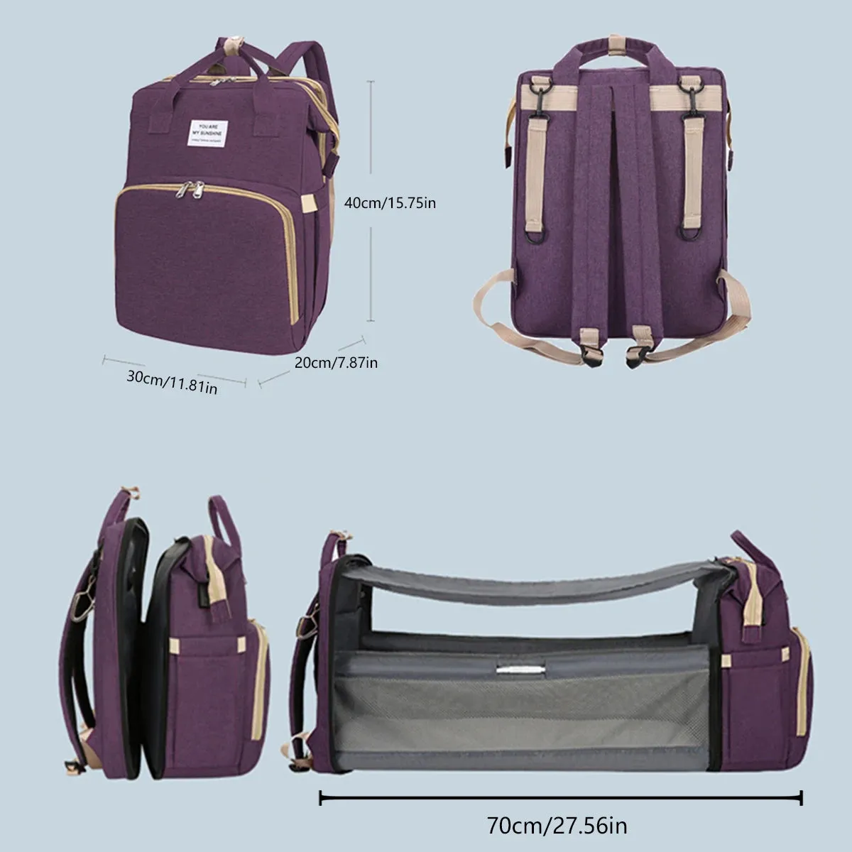 Parenzo: Multi-Function Diaper Bag and Baby Crib