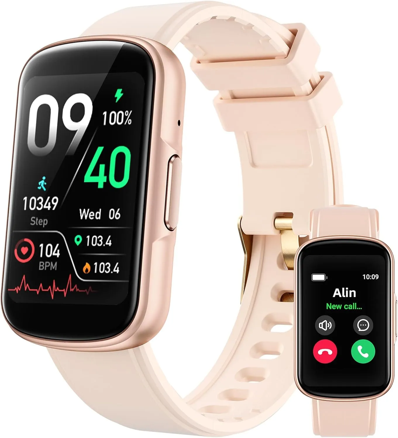 Parsonver Fitness Tracker with Step Counter/Calories/Stopwatch, Health Activity Tracker with Heart Rate Sleep Monitor, IP68 Waterproof Smart Watch 110  Sport Modes Pedometer Watch for Women, Rose Gold